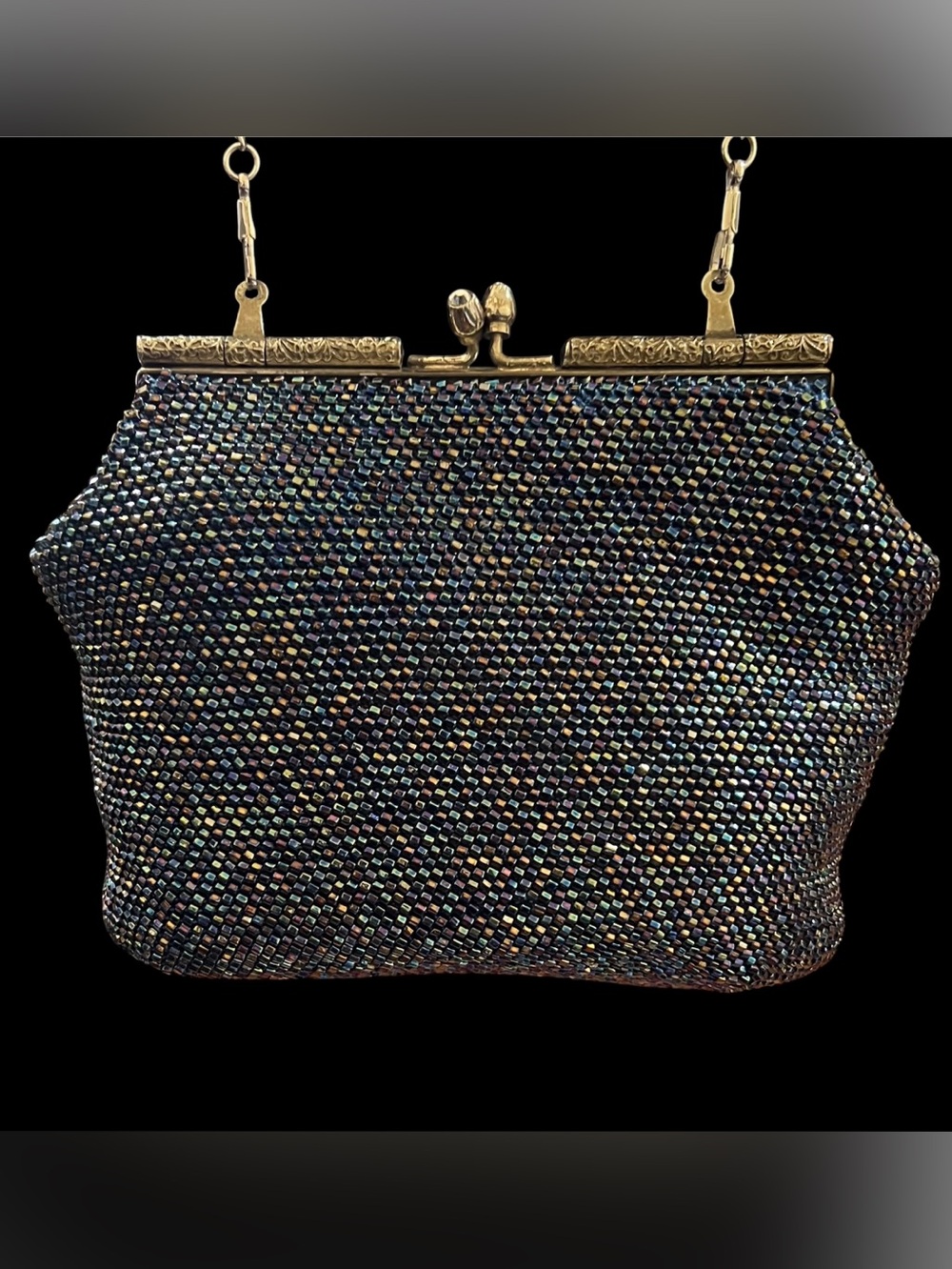 Vintage - Oil Slick Micro-Bead Padded Shoulder Bag